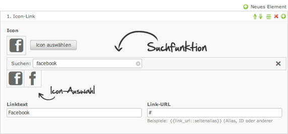 Icons mit dem Icon-Picker auswählen